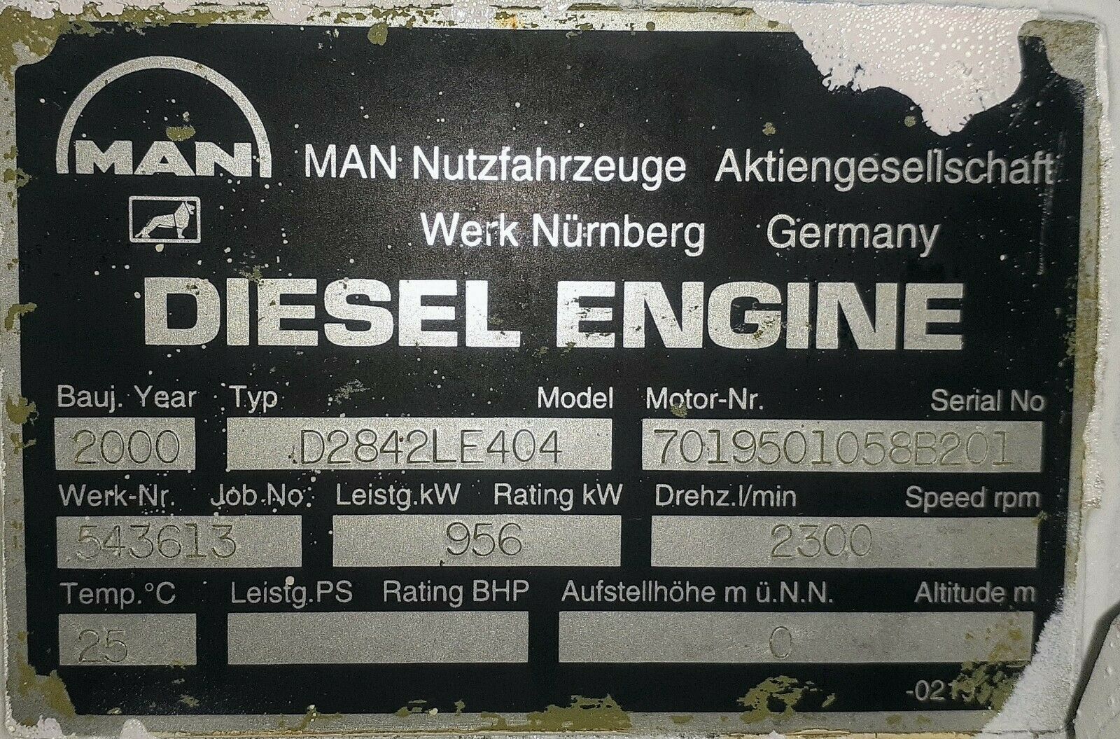 MAN D2842 LE404 Used Marine Engines